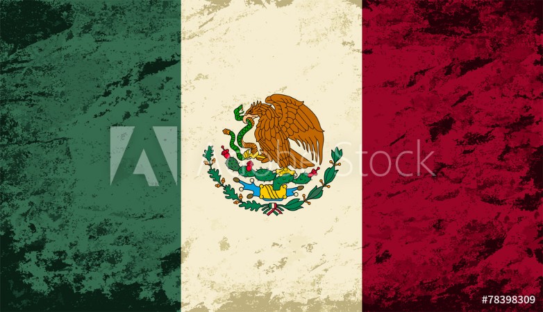 Picture of Mexican flag Grunge background Vector illustration